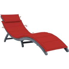 Legno Lettini solari vidaXL Sdraio Con Cuscino Grigia In Legno Massello Di Acacia Cod MXL 75988