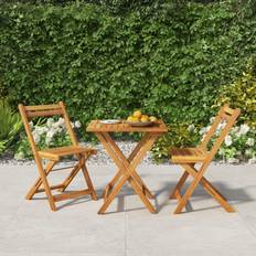 Holz Café-Sets vidaXL 3-tlg Bistro-Set Klappbar Massivholz Akazie Café-Set, 1 Tisch einschl. 2 Stühle