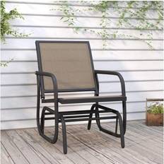 Outdoor Rocking Chairs vidaXL Garden Glider Chair Black/Brown