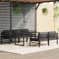 Aluminium Ensembles de Salon d'Extérieur vidaXL Jardin 6 pcs Avec Coussins Aluminium Anthracite Ensemble de Salon d'Extérieur