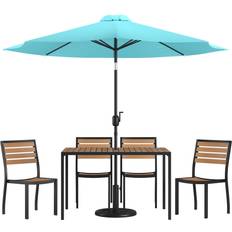 Bistro Sets Flash Furniture Lark 7-Piece Bistro Set