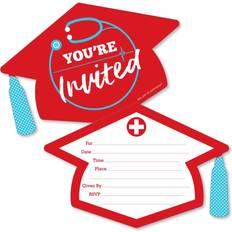 Halloween Cards & Invitations Big Dot of Happiness Nurse graduation shaped fill-in invitations with envelopes 12 ct