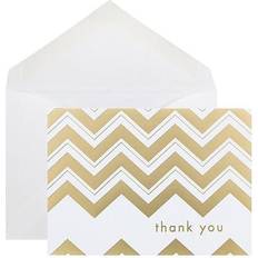 Jam Paper Thank You Cards Set, Gold Chevron Stripe, 10/pack D41114TYGLMB Quill Gold