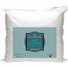 Polyester Oreillers BigBuy Home Microfibre Anti-Acariens 60x60 cm - Blanc Coussin de Décoration Complet (60x60cm)