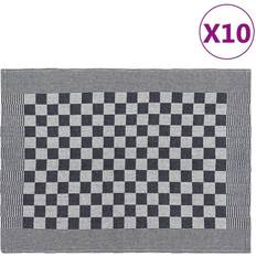 Cotone Asciugamani vidaXL Strofinacci 10 pz Neri e Bianchi 50x70 cm in Cotone Asciugamano da cucina Nero (70x50cm)