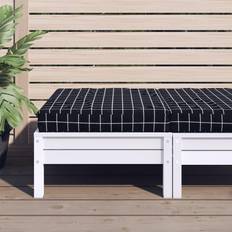 Tessili vidaXL Pallet Motivo A Quadri Nero 60x60x8 cm Tessuto Oxford Cuscino per sedia Nero