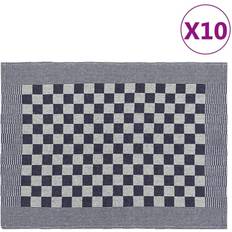 Cotone Asciugamani vidaXL Strofinacci 10 pz Blu e Bianchi 50x70 cm in Cotone Asciugamano da cucina Bianco