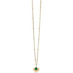 Blåa Halsband ENAMEL Copenhagen Soleil Petrol Green Förgyllt Silver Halsband N41GM-PETROL-GREEN