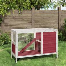 vidaXL kaninbur 103x44x69,5 massivt fyrretræ mokkafarvet