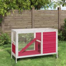 vidaXL Kaninbur Rød 103 x 44 x 69.5 cm Heltre Furu