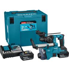 18v sds drill Makita DHR183RTWJ 18v LXT SDS Plus Rotary Hammer 18mm Inc 2x 5.0Ah Batts DX16 Attachment