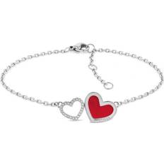 Tommy Hilfiger Heart Bracelet - Silver/Red/Transaprent