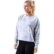 Nike Rebel Dry Crew Patterned/Grey, Female, Tøj, Skjorter, Træning, blå