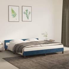 Letti e Materassi vidaXL Giroletto Con Testiera Blu Scuro 160x200 cm in Velluto