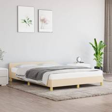 Bianco Strutture letto vidaXL Giroletto Con Testiera 140x190 cm In Tessuto