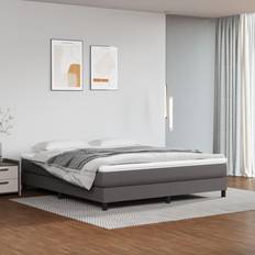 160cm Letti Continentali vidaXL Giroletto A Molle Con Materasso Grigio 160x200 cm In Similpelle Letto Continentale