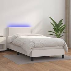 160cm Letti Continentali vidaXL Giroletto Molle LED Bianco 80x200 cm Similpelle Letto Continentale