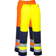 Water Repellent Work Pants Portwest Seville Hi Vis Work Trousers - Yellow/Navy