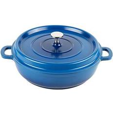 Dishwasher Safe Shallow Casseroles GET CA-005-CB/BK Heiss 3 Cobalt Enamel with lid