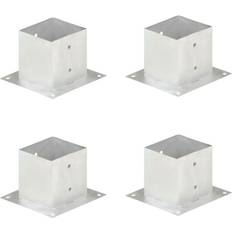 Anclajes al Suelo y Zapatas de Columna vidaXL Anclajes Para Postes 4 Unidades Metal Galvanizado 141 mm 1pcs