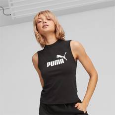 Puma Tinta unita Canottiere Puma Tank Top Con Logo Aderente Essentials Donna - Black