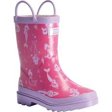 Pink Rain Boots Regatta Childrens/Kids Minnow Mermaid Wellington Boots Pink/Santorini Sunset