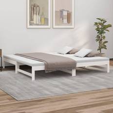 Letto Giorno Divani vidaXL Dormeuse Estraibile Bianca 2x (90x200) cm Legno Massello di Pino Divano