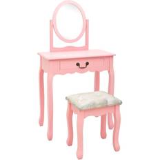 Pink Toiletborde vidaXL taburet kejsertræ MDF Toiletbord