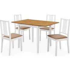 Set da Pranzo vidaXL Per Sala 5 Pz In Mdf Bianco Set da Pranzo 5pcs