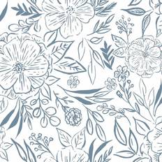 Wallpapers RoomMates Beth Schneider Floral Sketch Peel & Stick Wallpaper