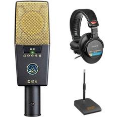 Microphones AKG C414 XLII Multipattern Condenser Microphone Bundle with Sony MDR-7506 Headphones & Desktop Mic Stand