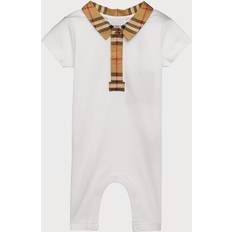 Elastane Playsuits Children's Clothing Burberry Kids White babygrow