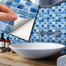 Mosaic tiles Walplus Mother Pearl Blue Jewel Mosaic Backsplash Tile Stickers Blue