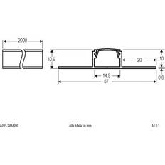 Vloertegels EVN Alu-Tegelprofiel 200cm x 5,7cm Geanodiseerd Aluminium