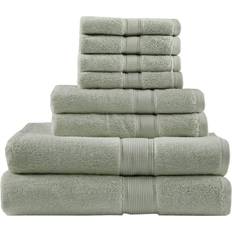 Green Bath Towels Madison Park Signature Cotton 8-piece Antimicrobial Bath Towel Green