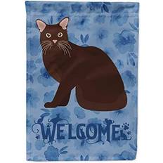 Black Facade Numbers Caroline's Treasures CK5020CHF Burmese 2 Cat Welcome Flag