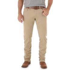 Beige - Men Jeans Wrangler Men's Retro Slim Straight Leg Jean - Fawn