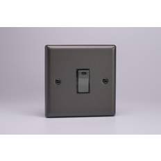 Grey Timers Varilight 1-Gang 20A Double Pole Rocker Switch Neon Indicator in Graphite 21