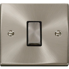 Click Deco Ingot 10 AX 2 Way Plate Switch Satin Chrome VPSC411BK