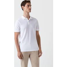 Sunspel Pikétröjor Sunspel Short Sleeve Pique Polo - White