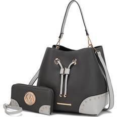 Black Bucket Bags MKF Collection Candice Color Block Bucket Handbag with matching Wallet by Mia K