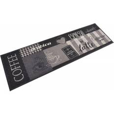 Negro Alfombras vidaXL Alfombra De Cocina Lavable Terciopelo Negro Café 45x150 cm - Multicolor Negro