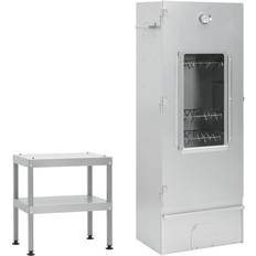 Focolari vidaXL Forno Affumicatore BBQ Con Tavolino In Acciaio Zincato - Argento