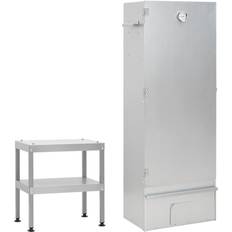 Focolari vidaXL Forno Affumicatore BBQ Con Tavolino In Acciaio Zincato - Argento