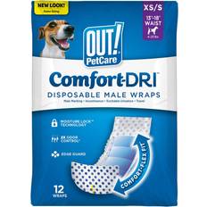 Out OUT! Disposable, Absorbent Male Dog Wraps with Leak Proof Fit
