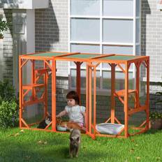 Cat enclosure Coziwow Cat house outdoor catio kitty enclosure wooden cat cage condo playpen