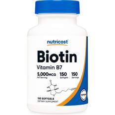 Nutricost Biotin Med Kokosolie Softgels 5000 mcg 150 Softgels