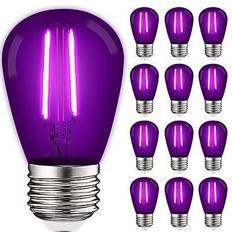 Light Bulbs Luxrite 12-pack s14 edison led purple light bulbs for string lights 0.5w ul e26