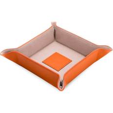 Orange Jewelry Boxes Bey-Berk Orange Lizard Leather Snap Valet