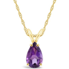 Celebration Gems 14k Gold Teardrop Pendant Necklace, Women's, 18" Purple